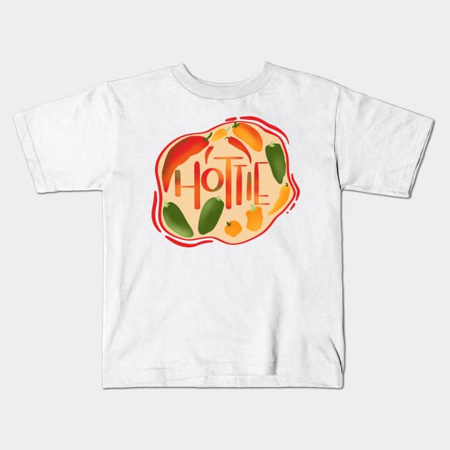 Hottie - chili peppers Kids T-Shirt by adrienne-makes